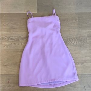 lavender tie back mini dress